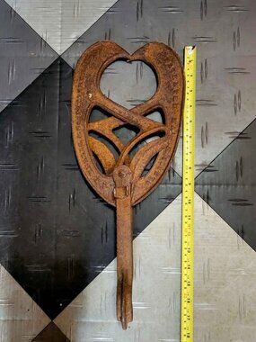 Antique Cast Iron Barn Beam Clamp And Grapple Hook Patented In 1870